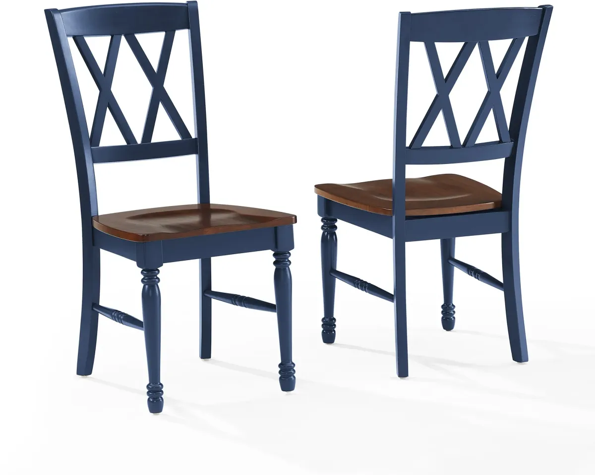 Gracie Set of 2 Dining Chairs - Navy