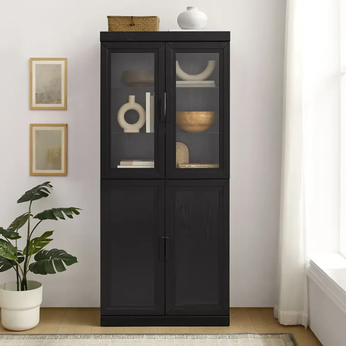 Whitney Pantry with Glass Door Hutch