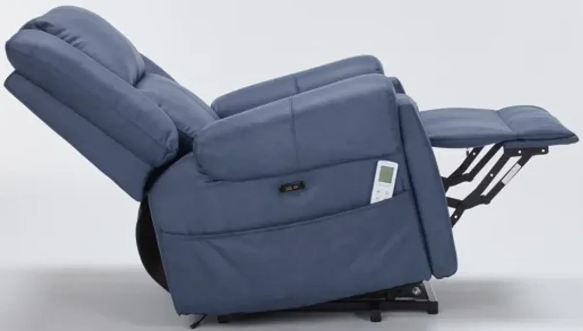 Elden Power Lift Heated Massage Recliner - Navy