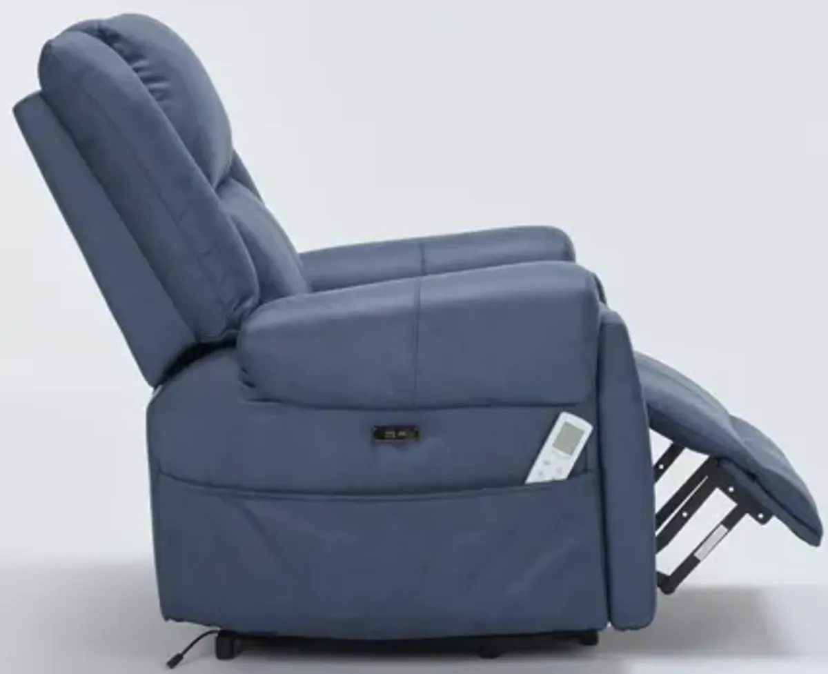 Elden Power Lift Heated Massage Recliner - Navy