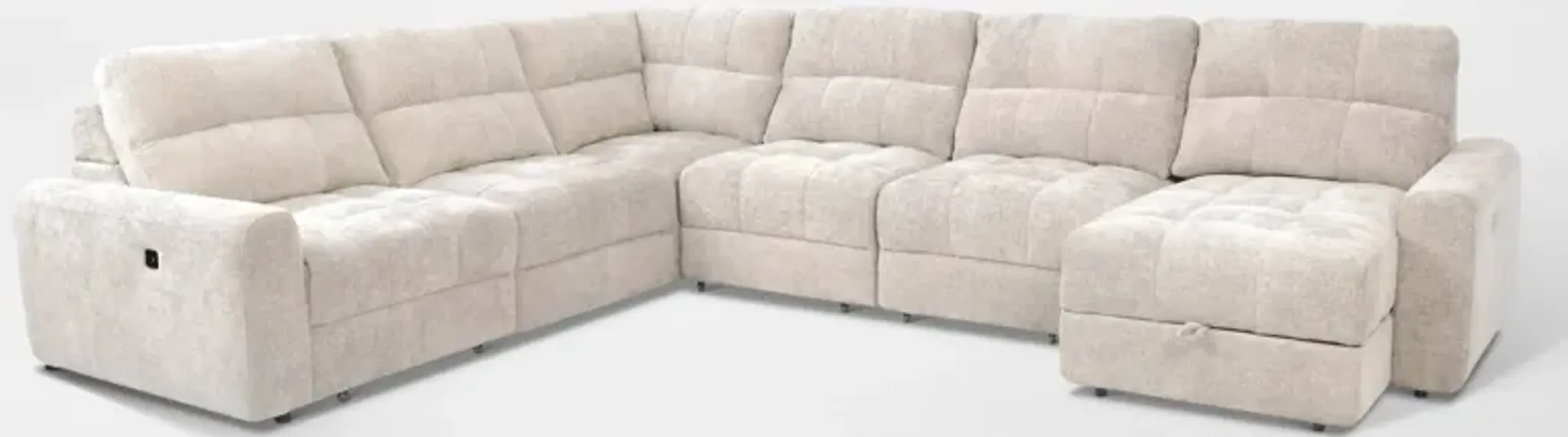 Grayson 6-Piece Power Extendable Sectional with Chaise - Stone ...