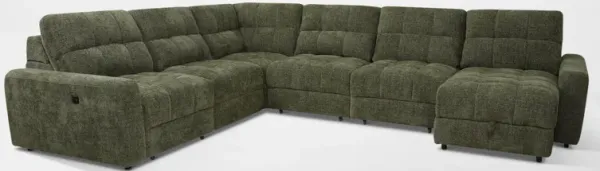 Grayson 6-Piece Power Extendable Sectional with Chaise - Green