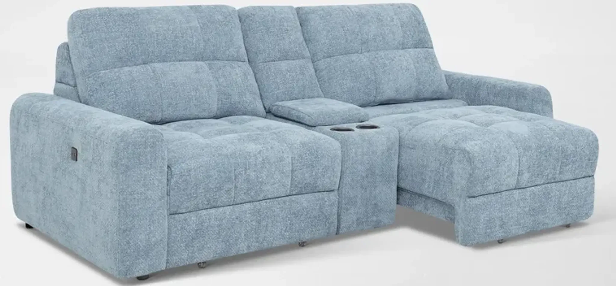 Grayson 3 Piece Power Extendable Sofa Sky American Signature Furniture ...