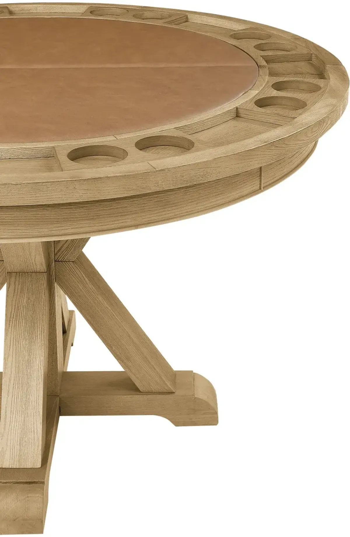 Barrett Round Dining Table with Removable Game Top - Natural