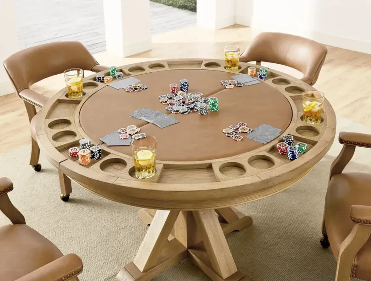 Barrett Round Dining Table with Removable Game Top - Natural