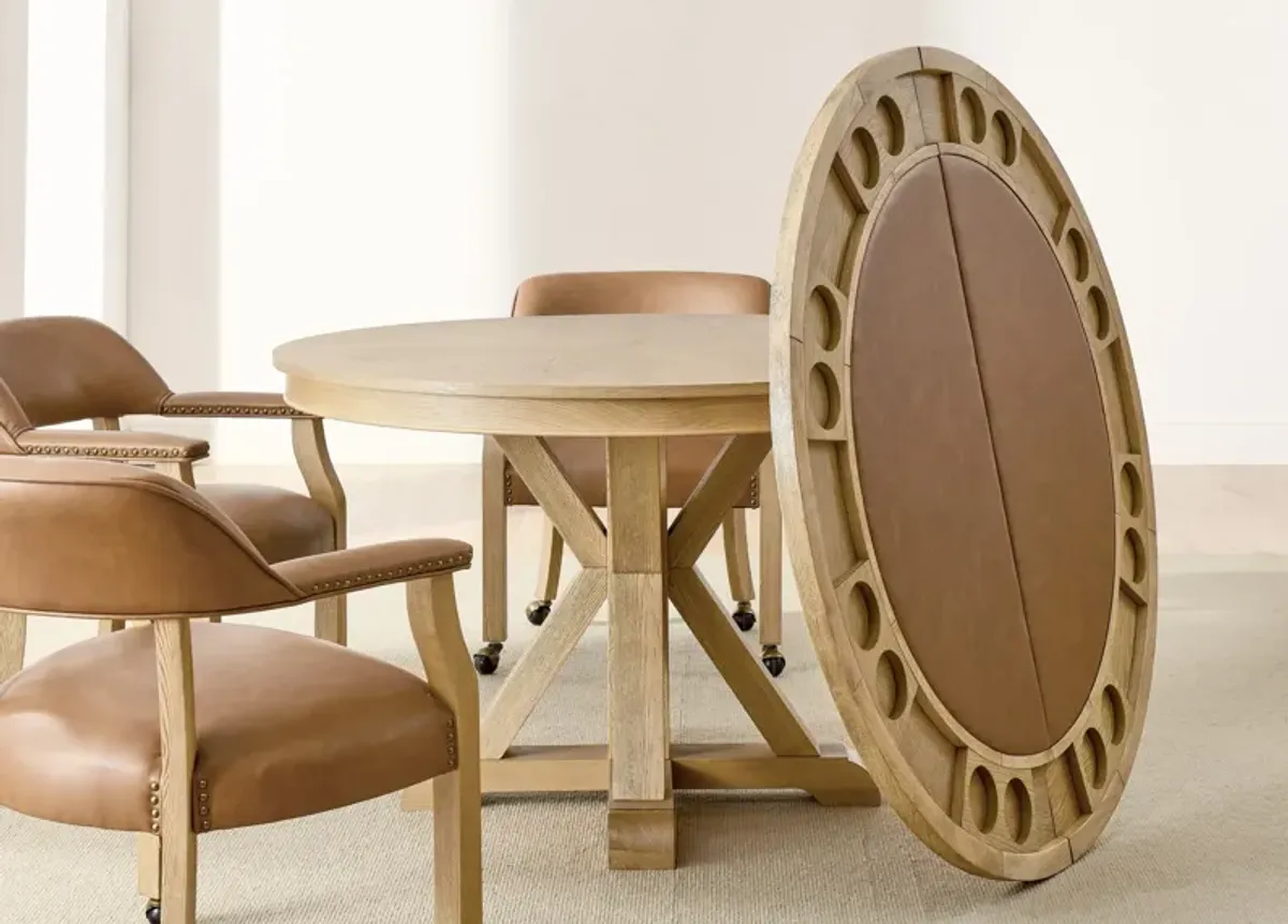 Barrett Round Dining Table with Removable Game Top - Natural