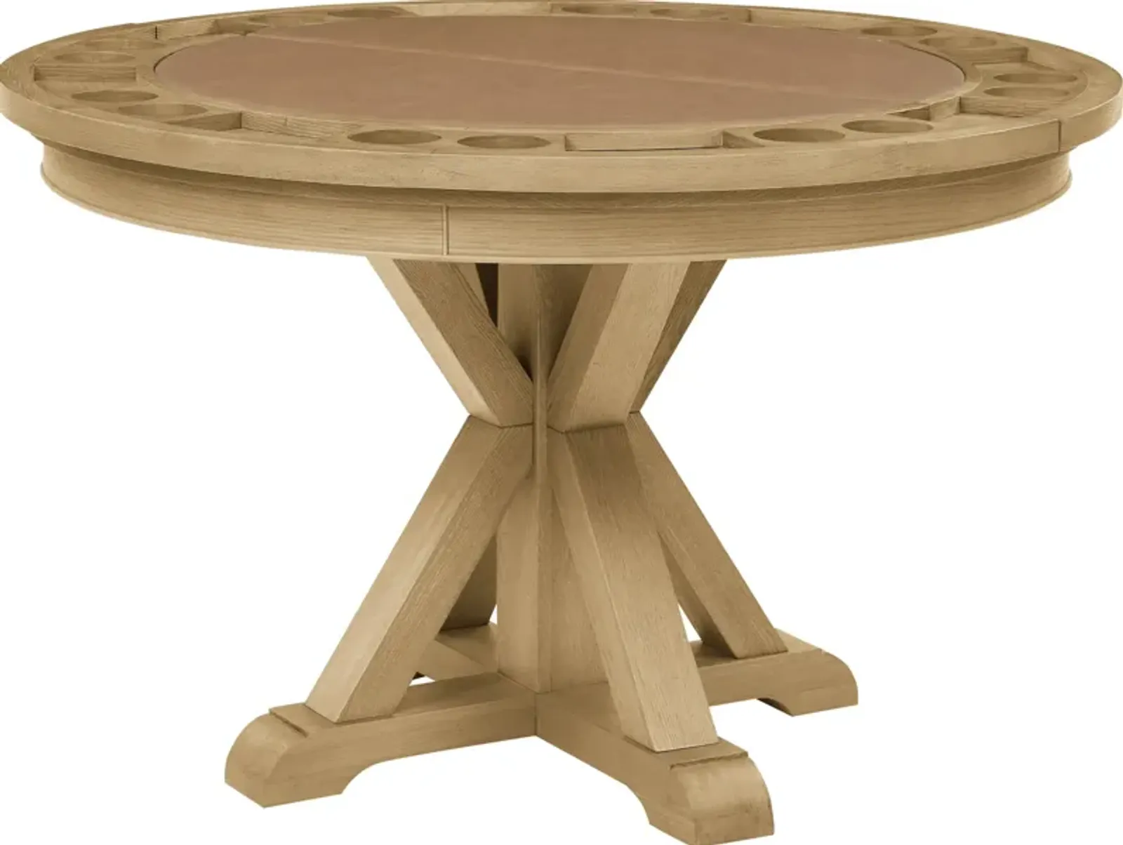 Barrett Round Dining Table with Removable Game Top - Natural