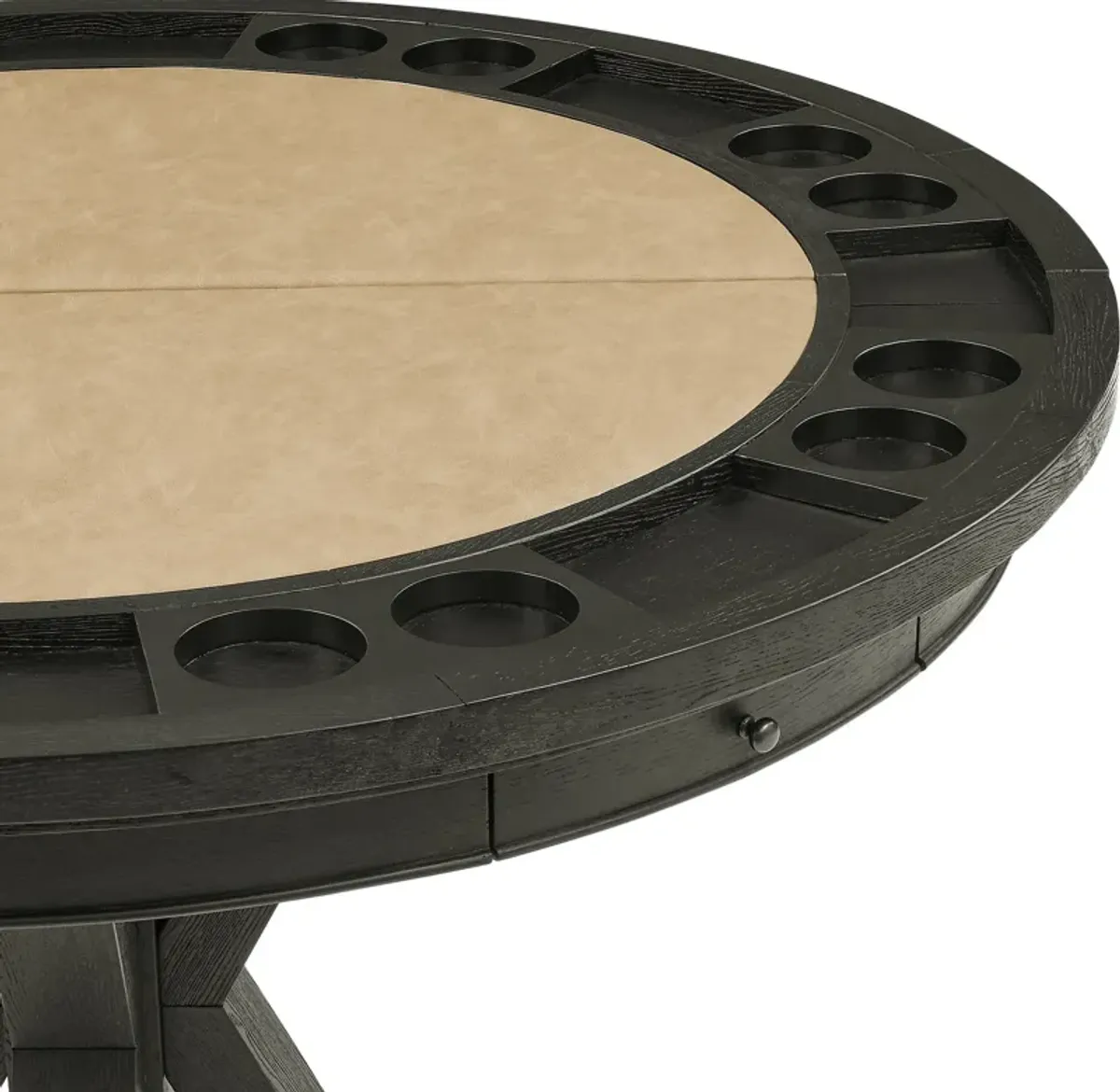 Barrett Round Counter-Height Table with Removable Game Top - Black