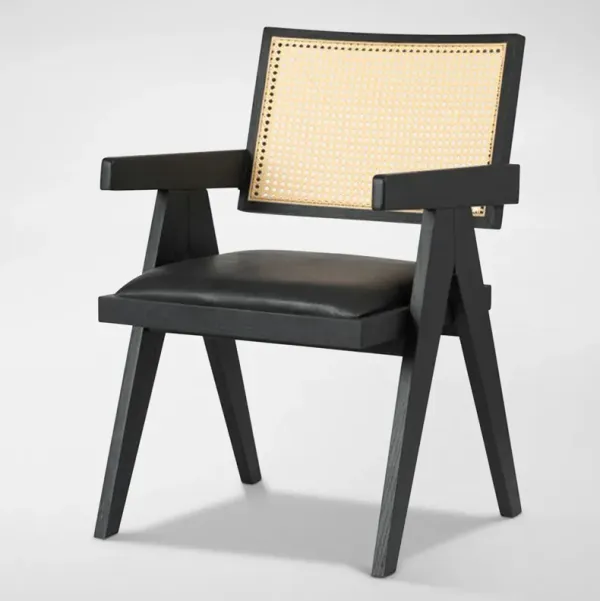 Caitlin Cane Dining Chair - Black