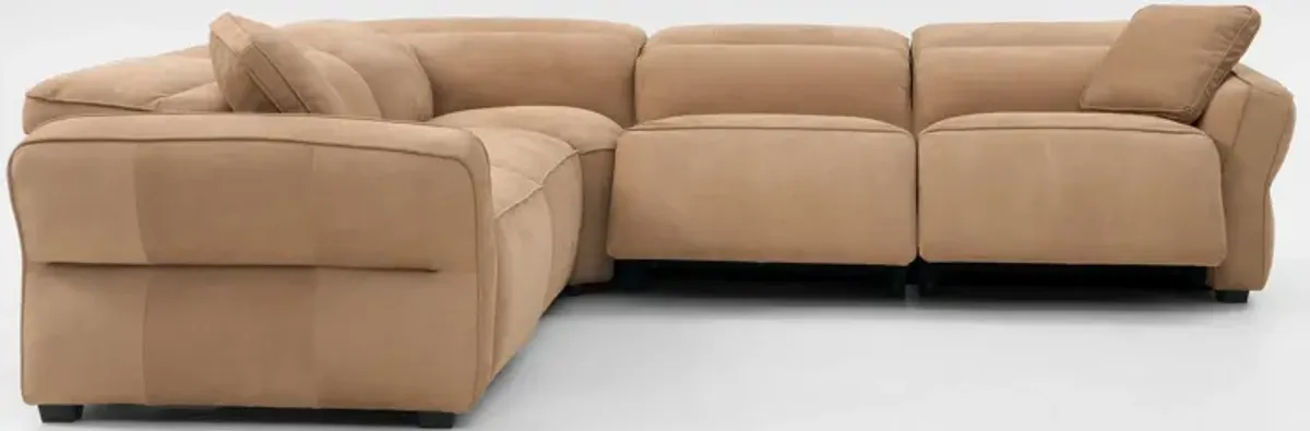 Connor Dual-Power 5-Piece Reclining Sectional - Tan