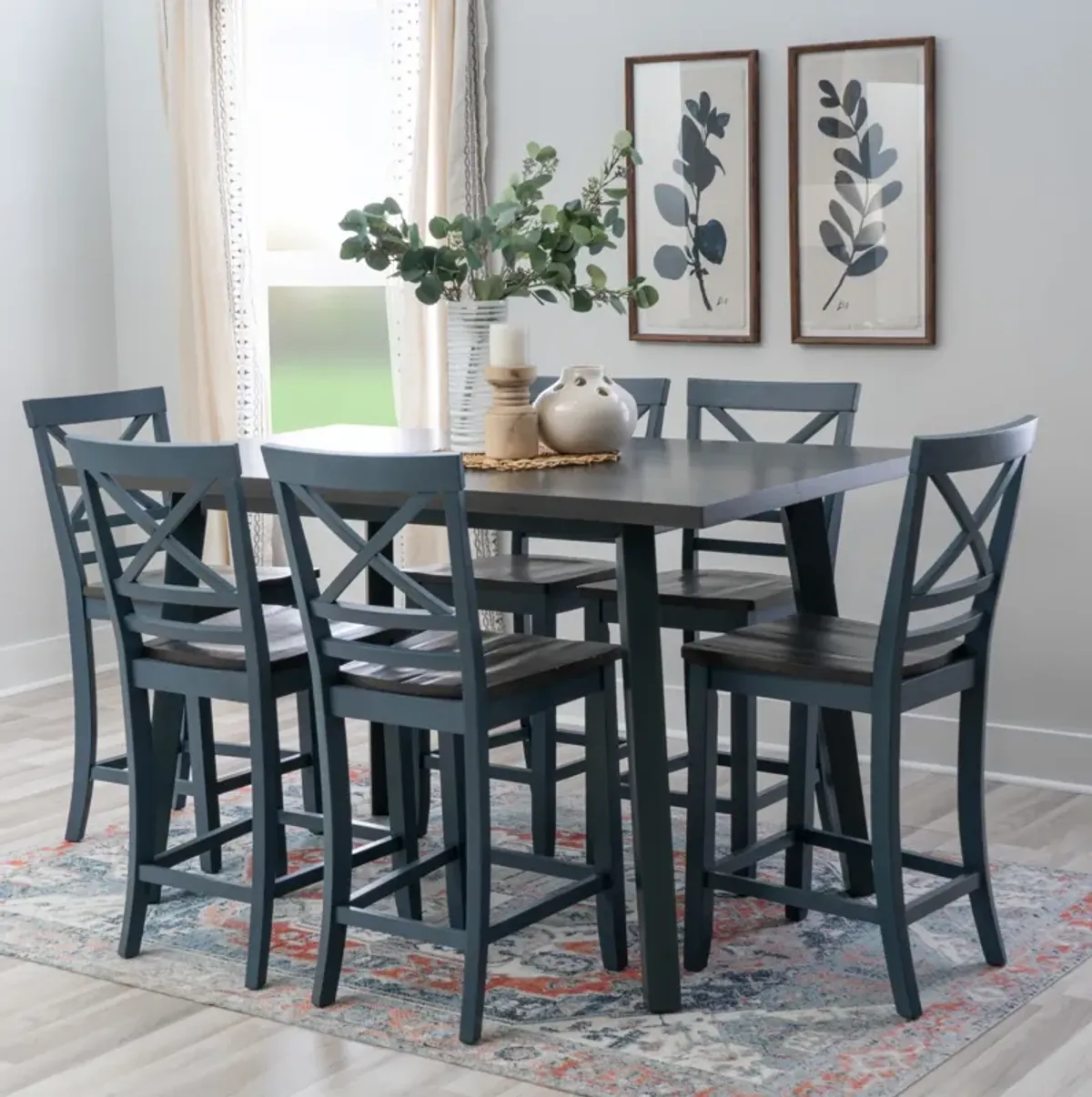 Abbot Counter-Height Dining Table and 6 Stools