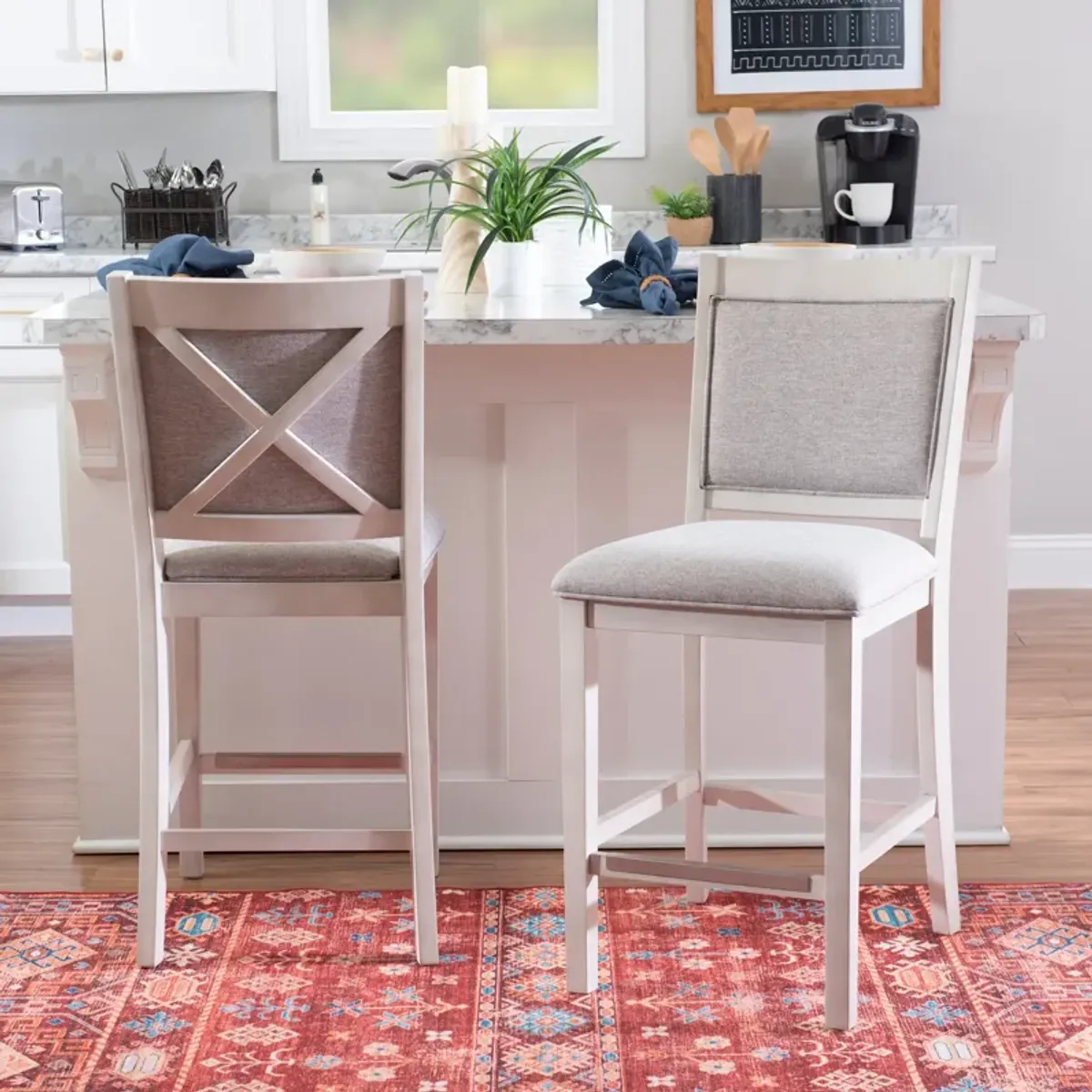 Calah Counter-Height Dining Table, 4 Stools and Bench