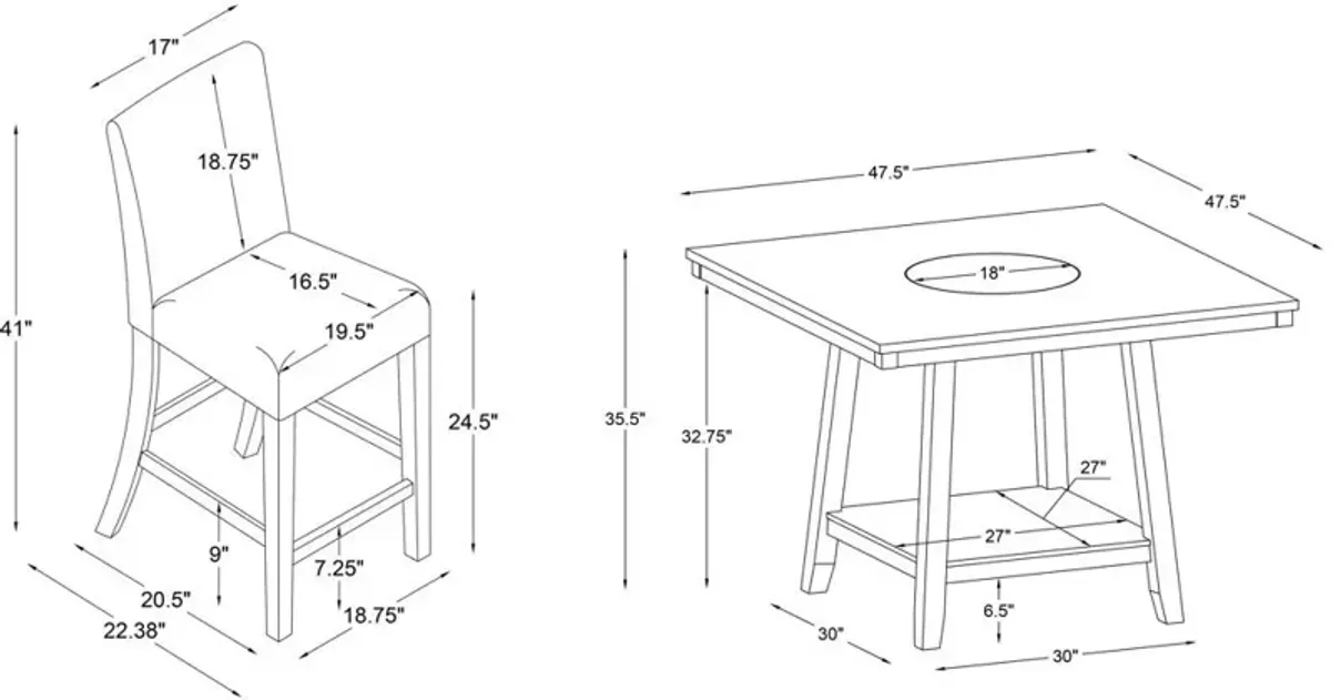 Renalyn Counter-Height Dining Table and 4 Stools - Gray/Black