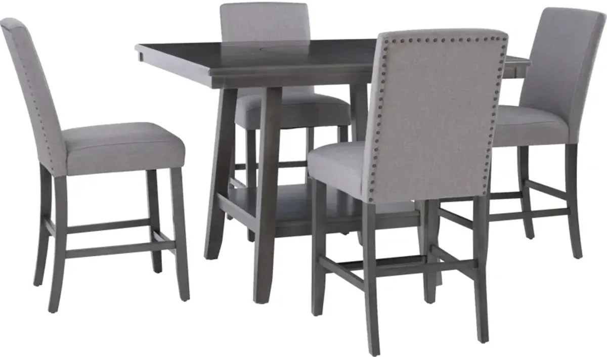 Spiva 5-Piece Counter-Height Dining Set - Grey