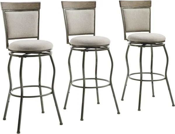Blanson Set of 3 Adjustable Swivel Barstools