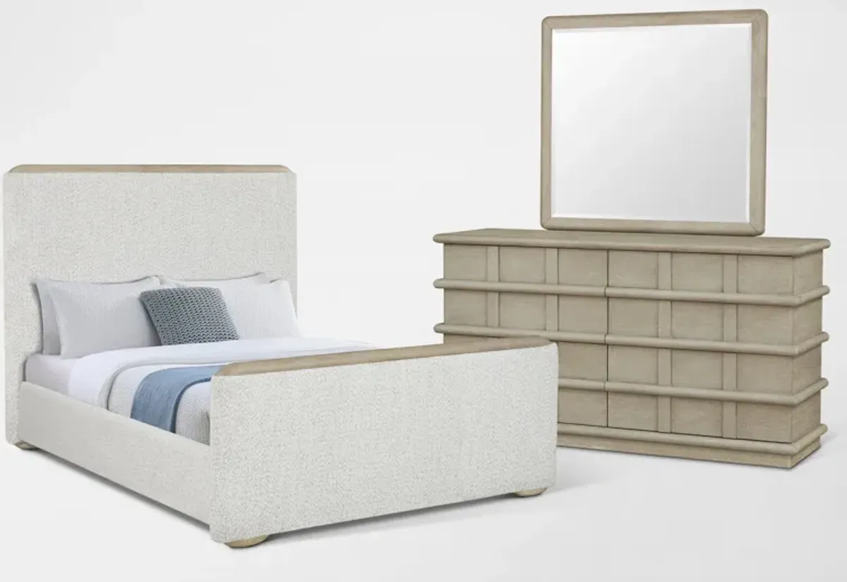 Tahoe 5-Piece Queen Bedroom Set with Dresser and Mirror - Sand