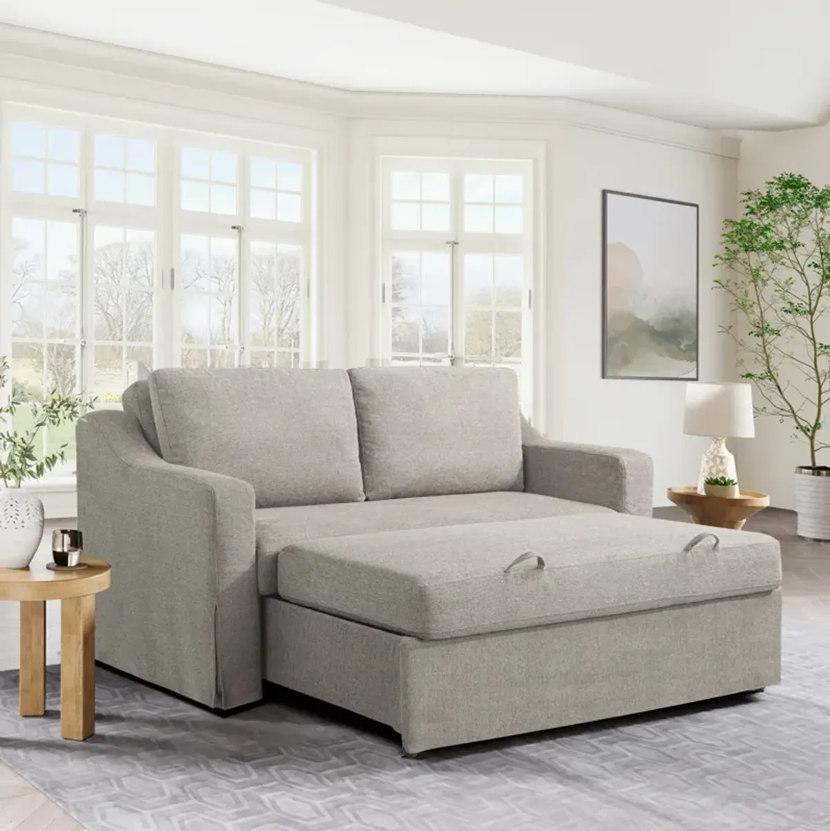 Serta Diana Convertible Loveseat - Flax