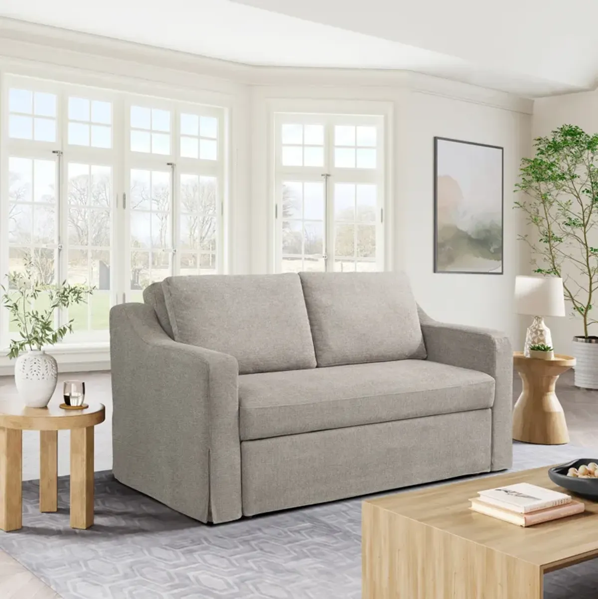 Serta Diana Convertible Loveseat - Flax