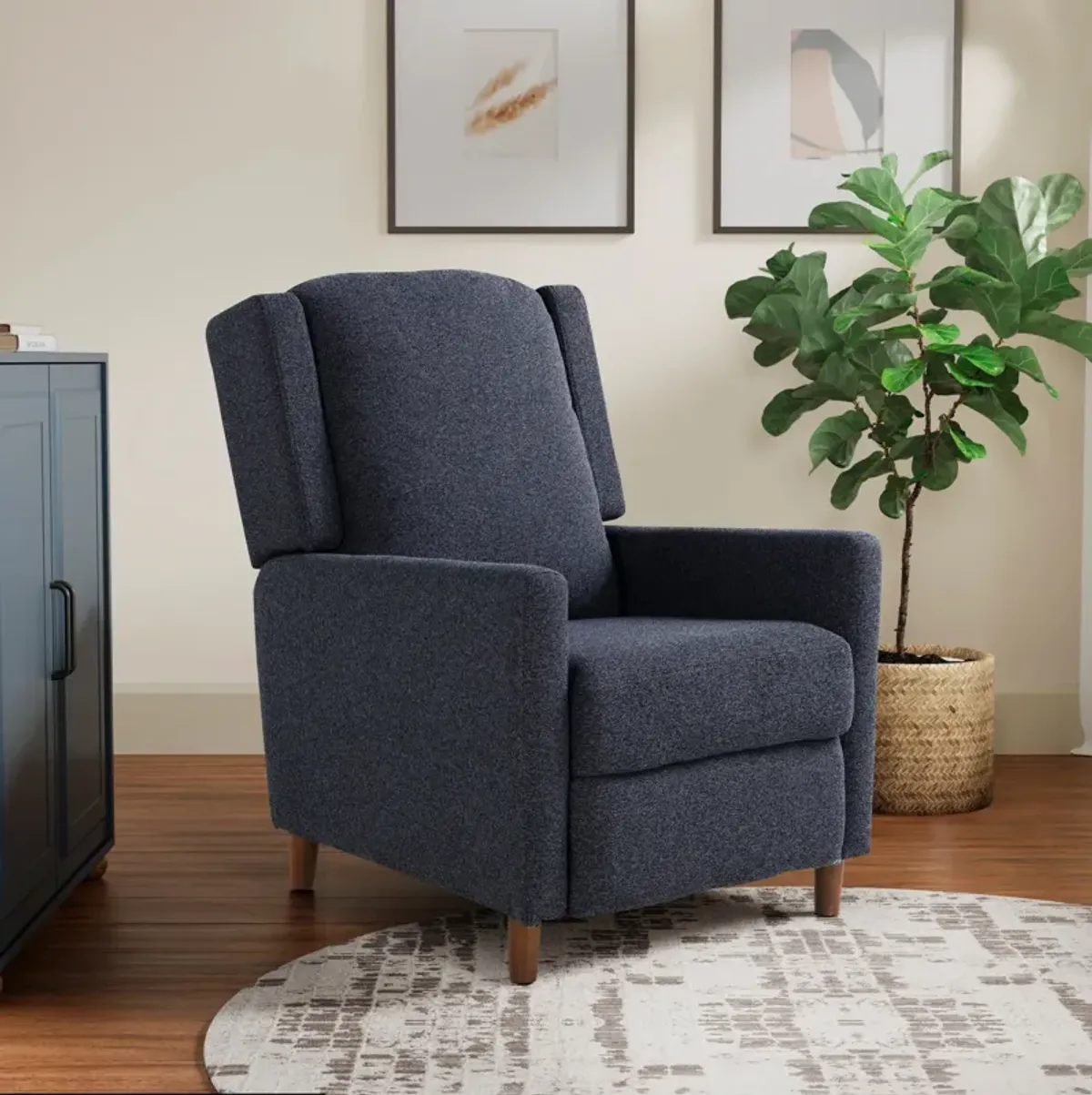 Blumen Push Back Recliner - Navy