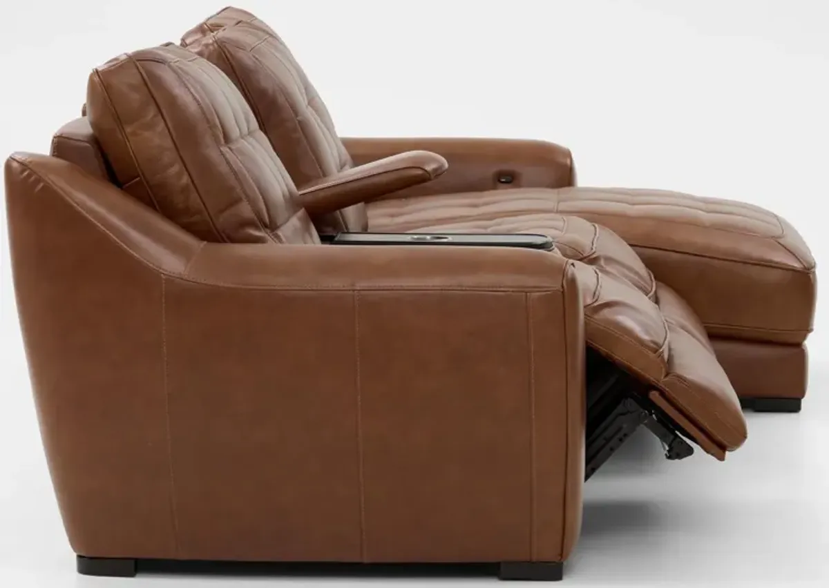 Clayton Dual-Power 4-Piece Sectional with Right-Facing Chaise and Console