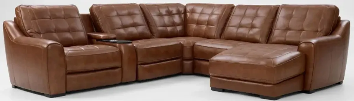 Clayton Dual-Power 6-Piece Sectional with Right-Facing Chaise and Console