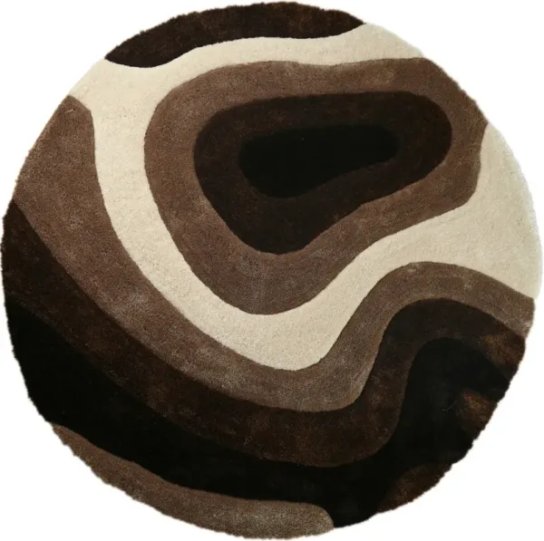 Bayou 7' Round Area Rug - Brown/Beige/Dark Brown