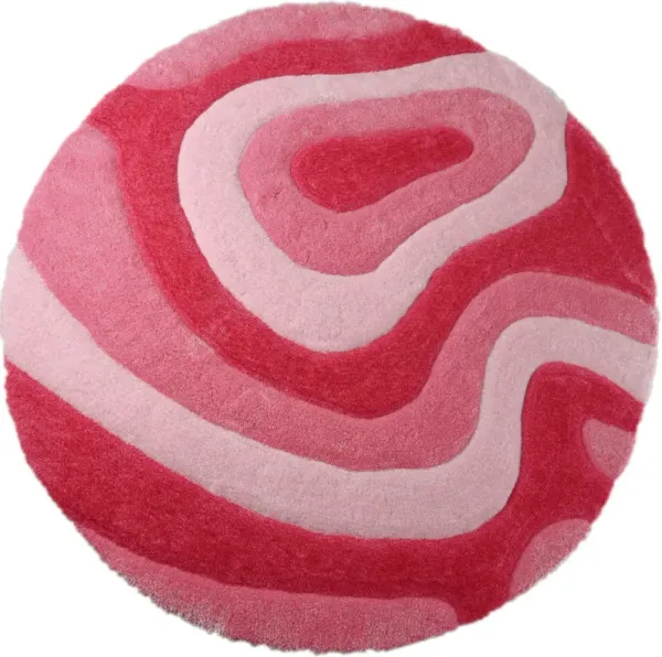 Bayou 7' Round Area Rug - Pink/Rose Red/Light Pink