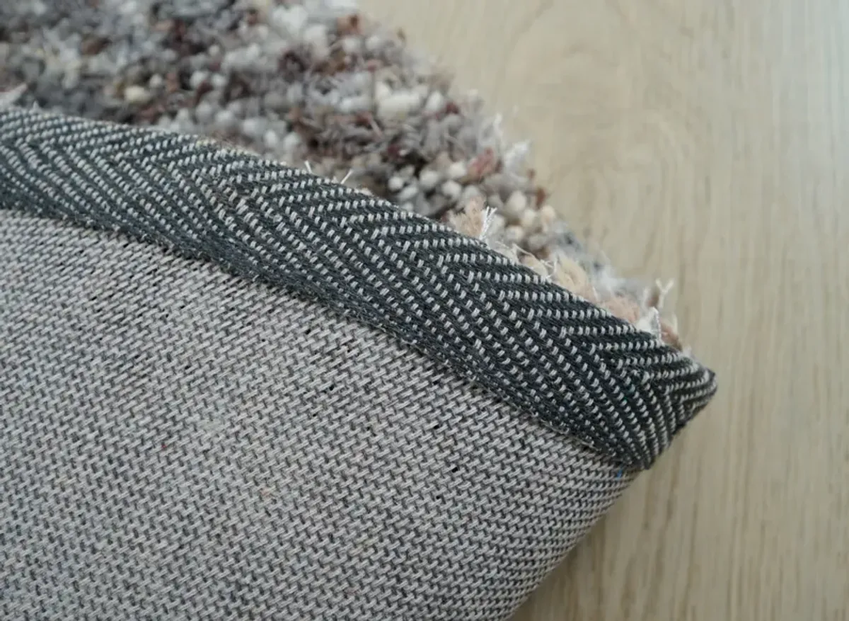 Lorena 7' Round Area Rug - Gray, Brown, White and Cream