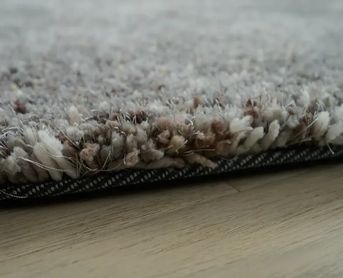 Lorena 7' Round Area Rug - Gray, Brown, White and Cream