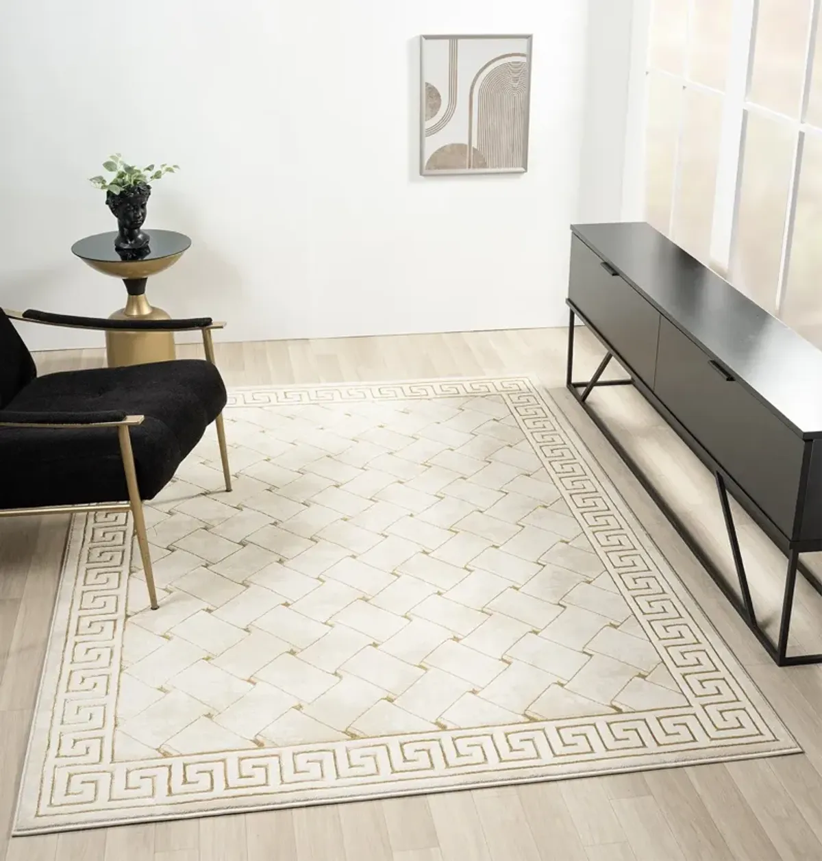 Futura 5' x 8' Area Rug - Gold and Beige