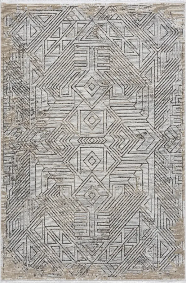 Lisbeth 5' x 8' Area Rug - Tan, Gray and Beige