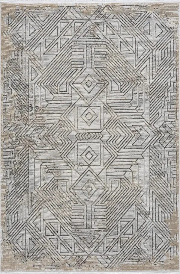 Lisbeth 8' x 10' Area Rug - Tan, Gray and Beige