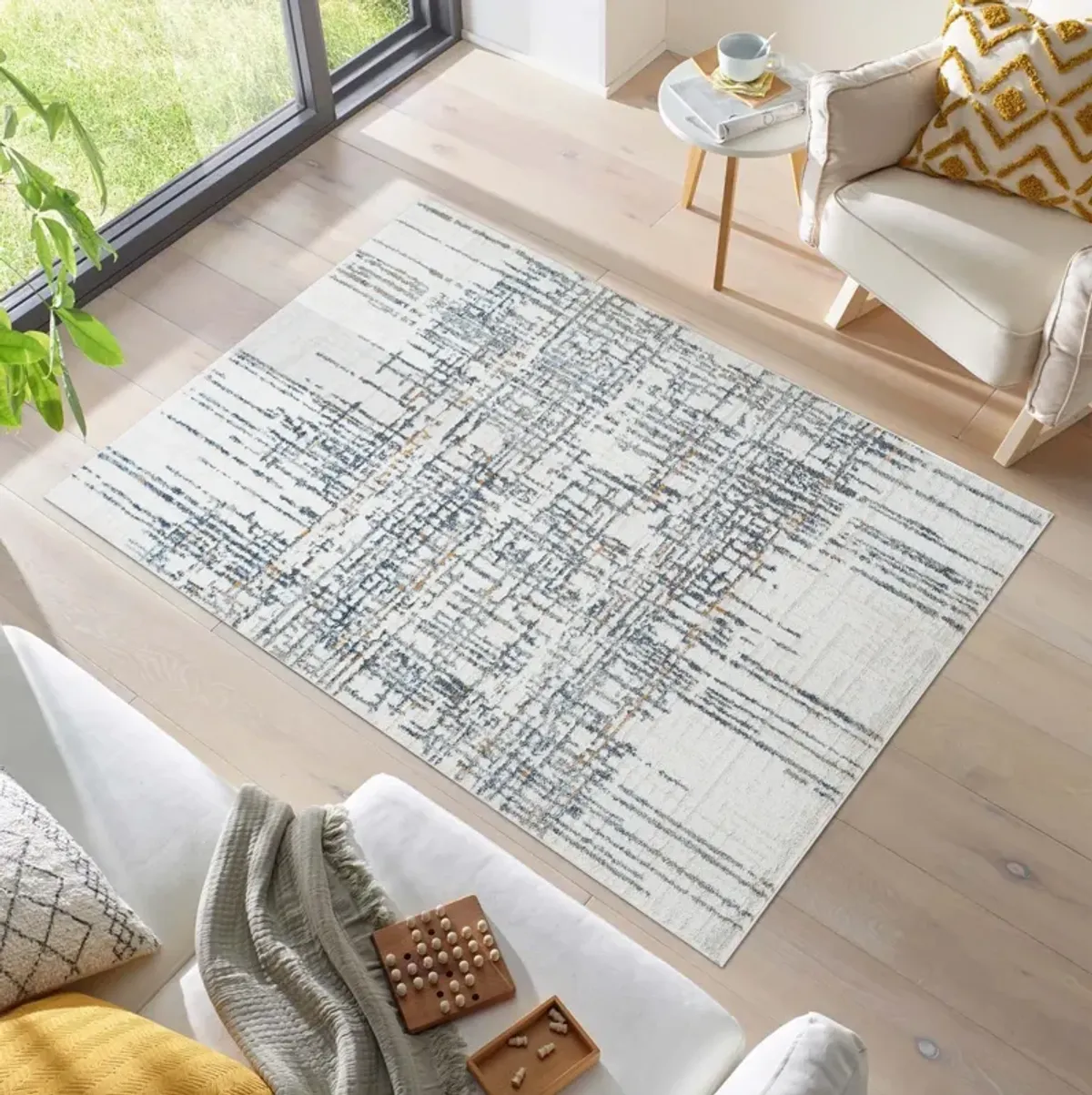 Merie 8' x 10' Area Rug - Blue, Brown, Beige and Gray