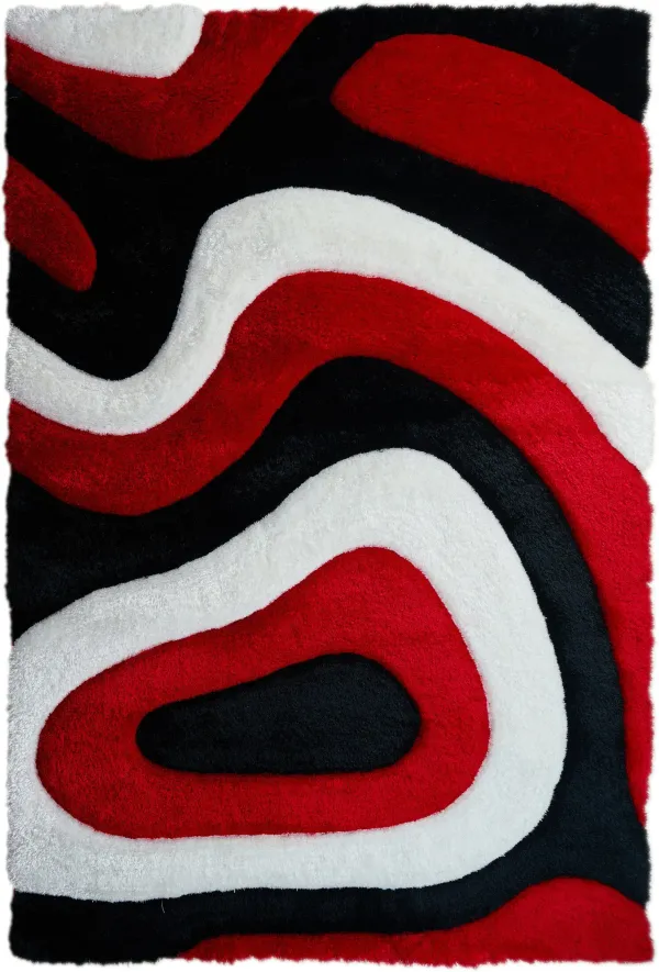 Bayou 5' x 8' Area Rug - Red/Black/White