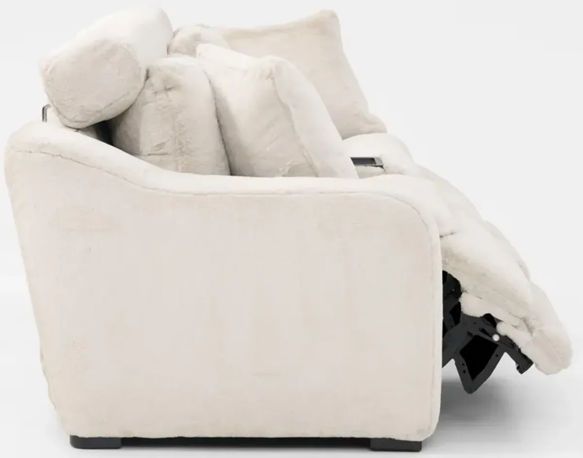 Luca Dual-Power Reclining Loveseat with Console - Ivory