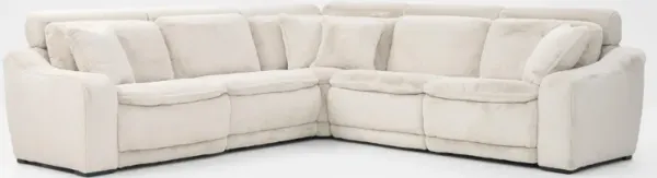Luca Dual-Power 5-Piece Reclining Sectional - Ivory