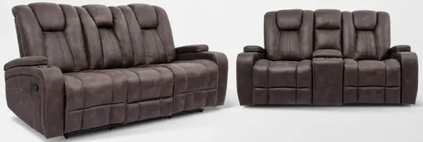 Galaxy Manual Reclining Sofa and Loveseat