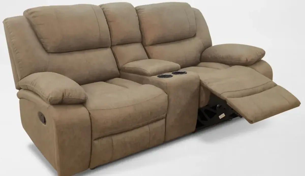 Nelson Manual Reclining Loveseat with USB Charging - Marble