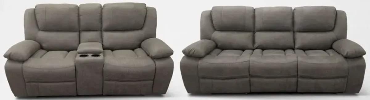 Nelson Manual Reclining Sofa and Loveseat - Midnight