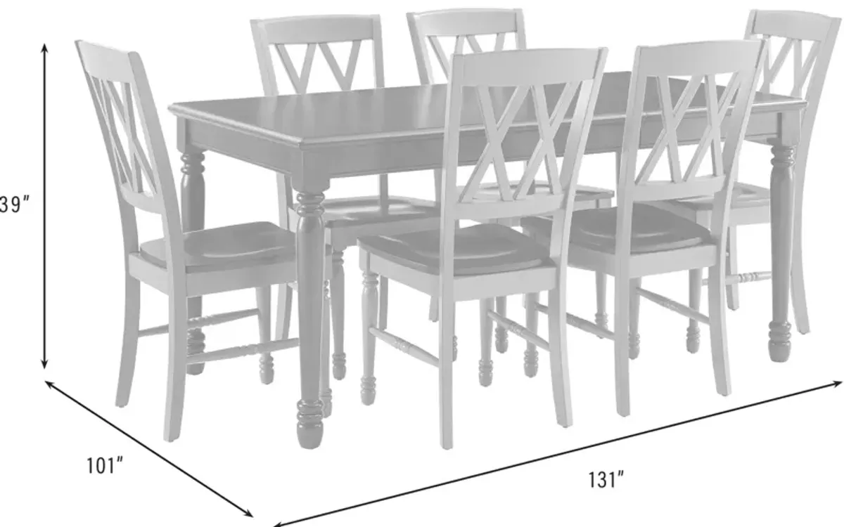Gracie Dining Table and 6 Chairs - Brown/White