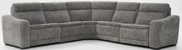 Majestic Dual-Power 5-Piece Reclining Sectional - Charcoal