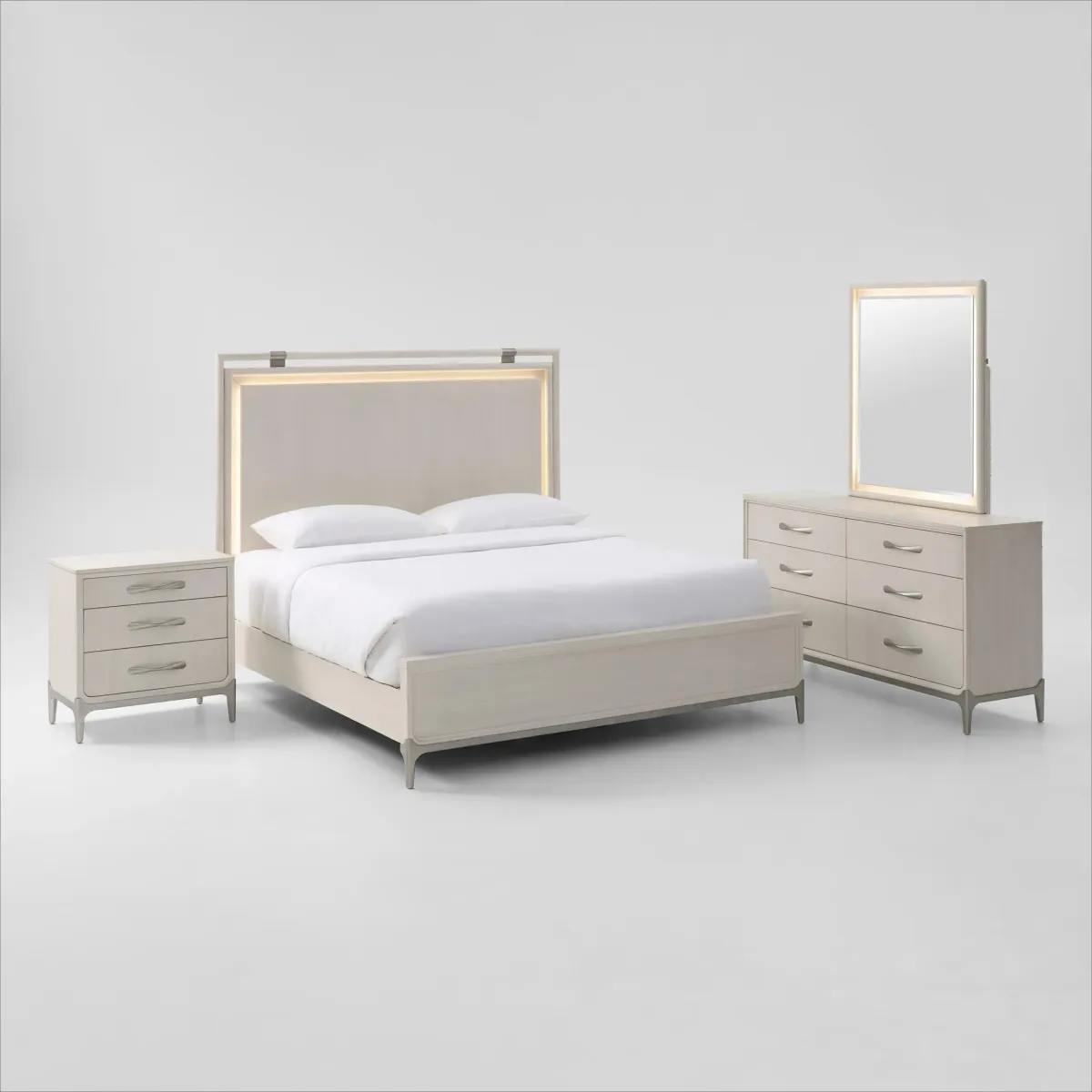 Arabella 6-Piece Bedroom Set with Dresser, Mirror, and Nightstand - King