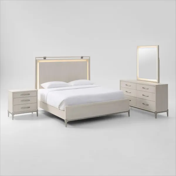 Arabella 6-Piece Bedroom Set with Dresser, Mirror, and Nightstand - King