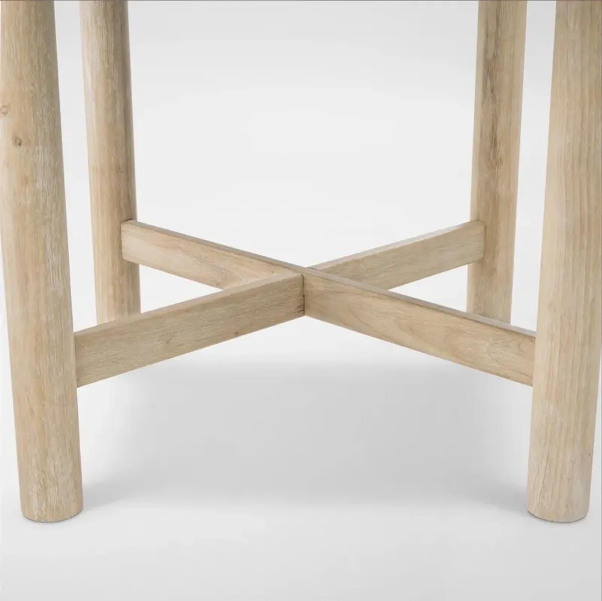 Landon Round Dining Table and 4 Upholstered Side Chairs - Natural
