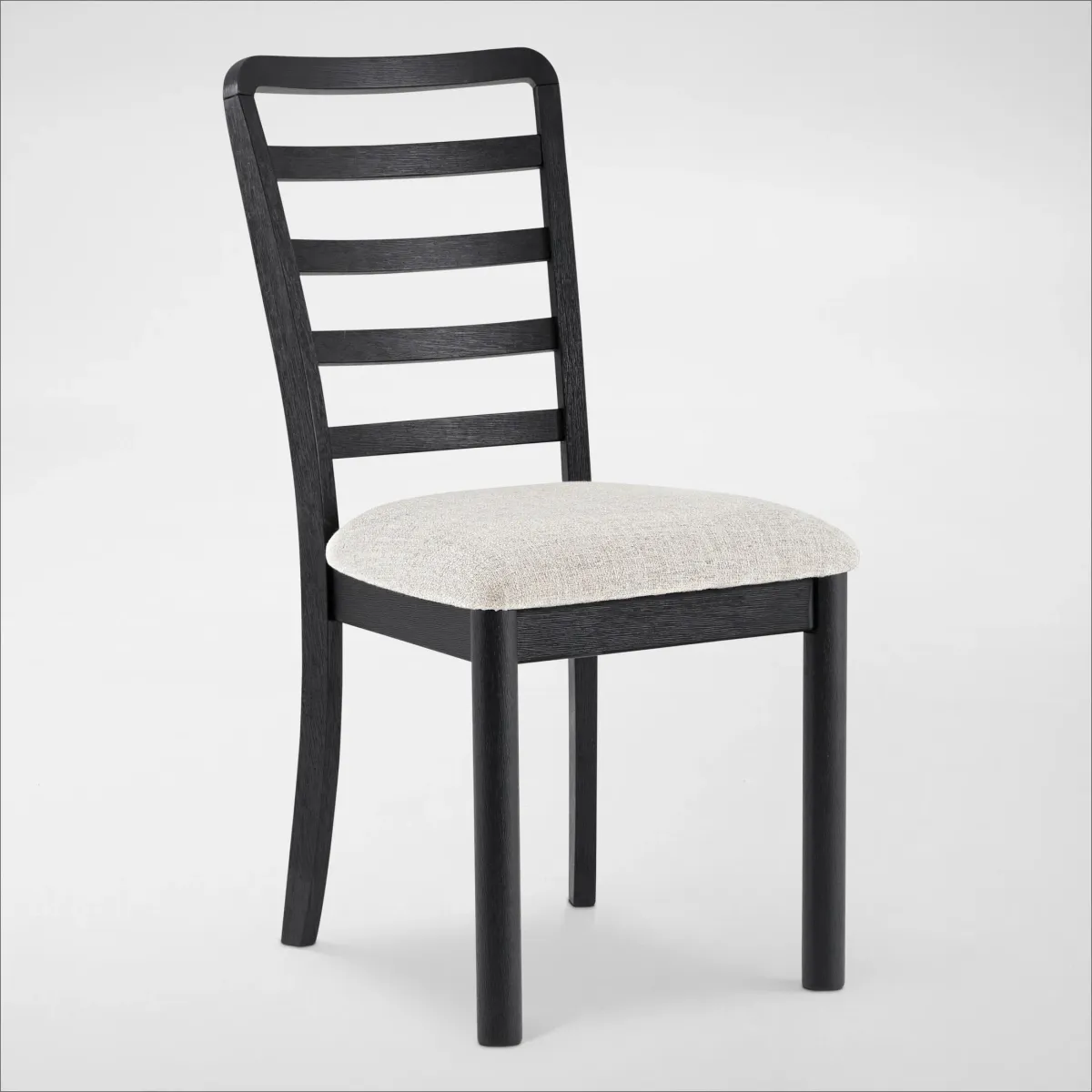 Landon Rectangular Dining Table and 6 Ladder-Back Side Chairs - Black