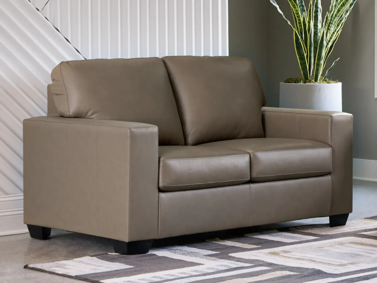 Broyhill Kintaro Leather Loveseat - Bisque