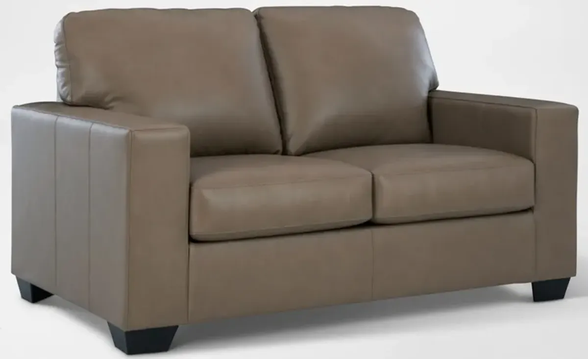 Broyhill Kintaro Leather Loveseat - Bisque