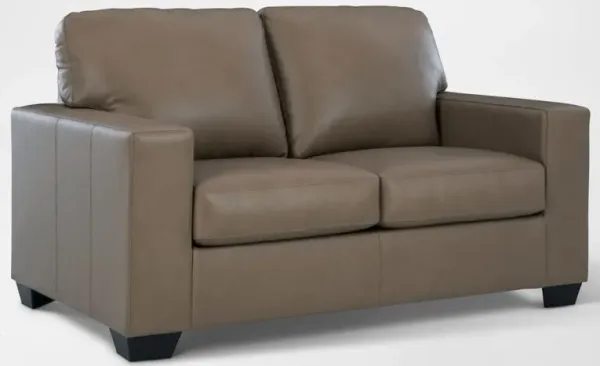 Broyhill Kintaro Leather Loveseat - Bisque