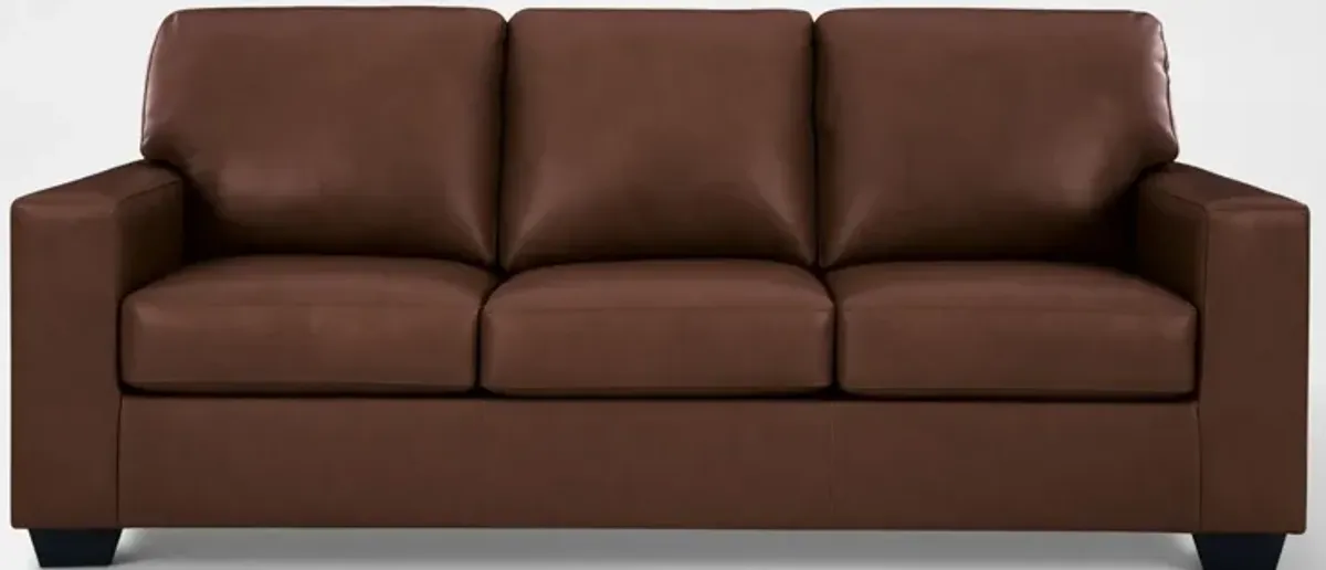 Broyhill Kintaro Leather Sofa - Chocolate