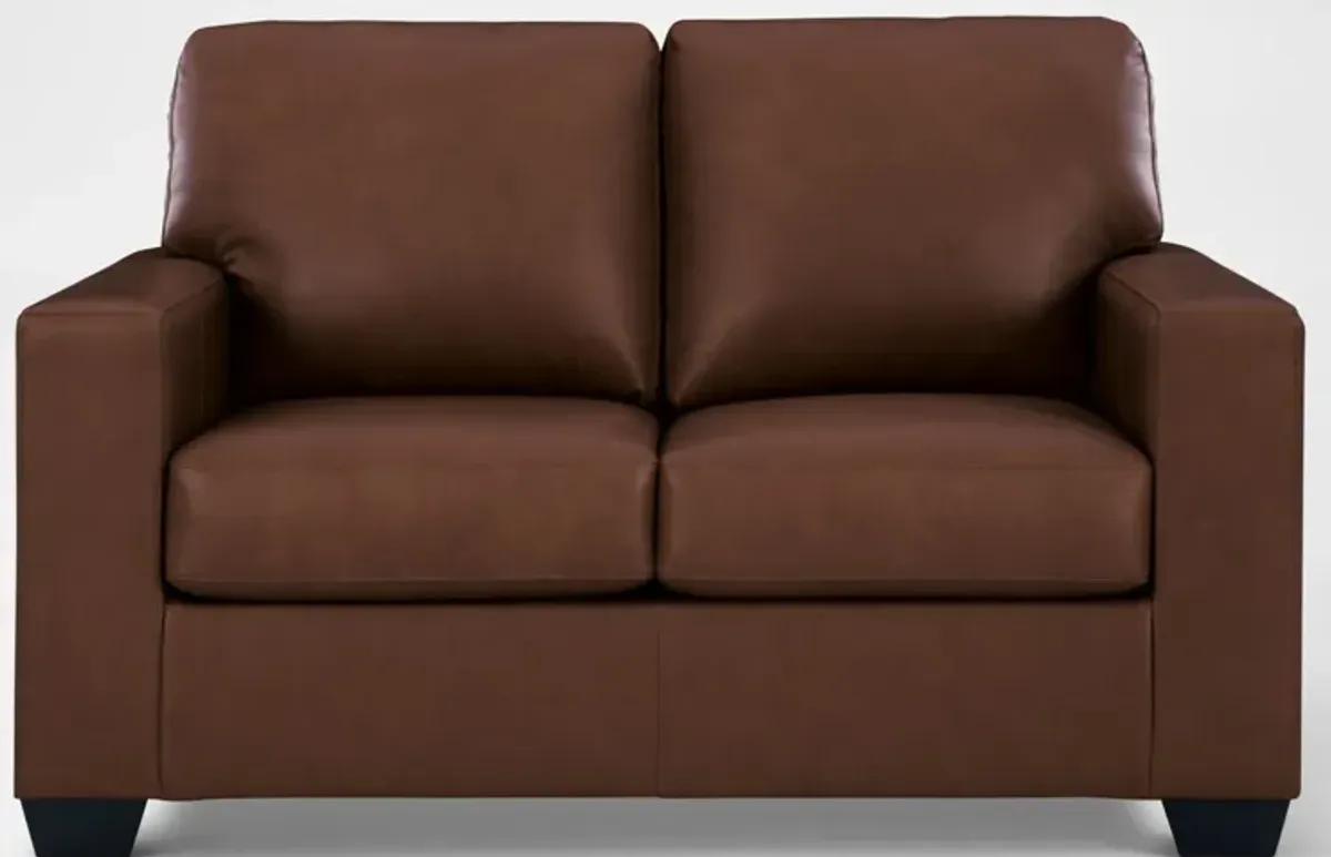 Broyhill Kintaro Leather Loveseat - Chocolate